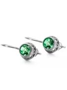 Emerald Sterling silver 925 Earrings Vintage Jewlery vec117s